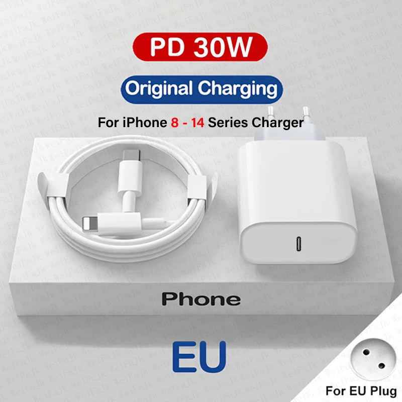 Original Wireless Charger  Fast Charging Type C Lightning Cable