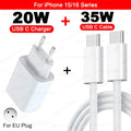 EU Adapter 20W PD Fast Charger USB C Charger Type C Cable Accessories