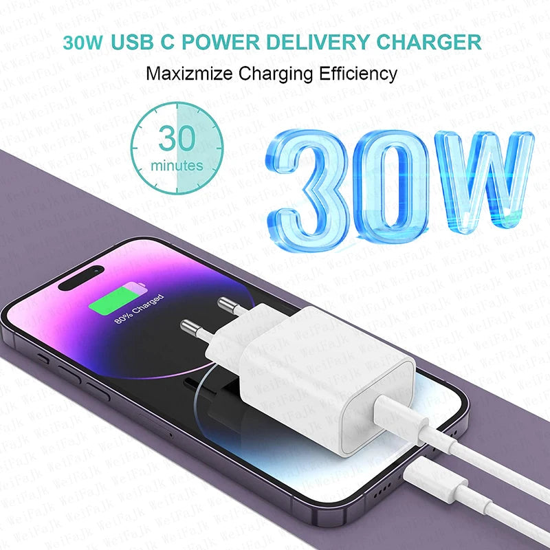 Original Wireless Charger  Fast Charging Type C Lightning Cable