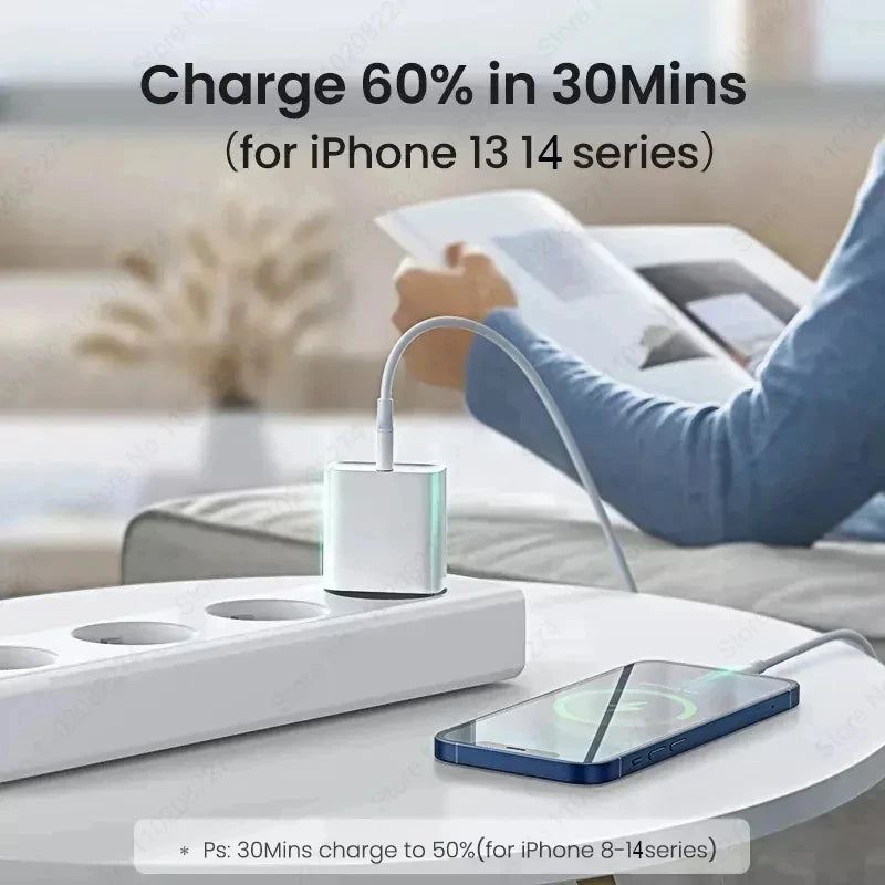 US EU Adapter 20W PD Fast Charger For iPhone USB C Charger Type C Cable Accessories