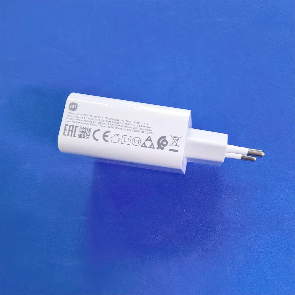 Xiaomi Redmi Note 14 13 Pro 45W Turbo Charger Fast Charge EU Adapter Type C Cable For Mi 11T 10T 10 9 POCO X3 NFC X4 GT M5S M6